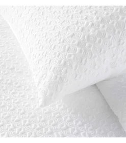 Parure 3 pièces 220x240cm gaufré blanc - 220x240cm - Blanc