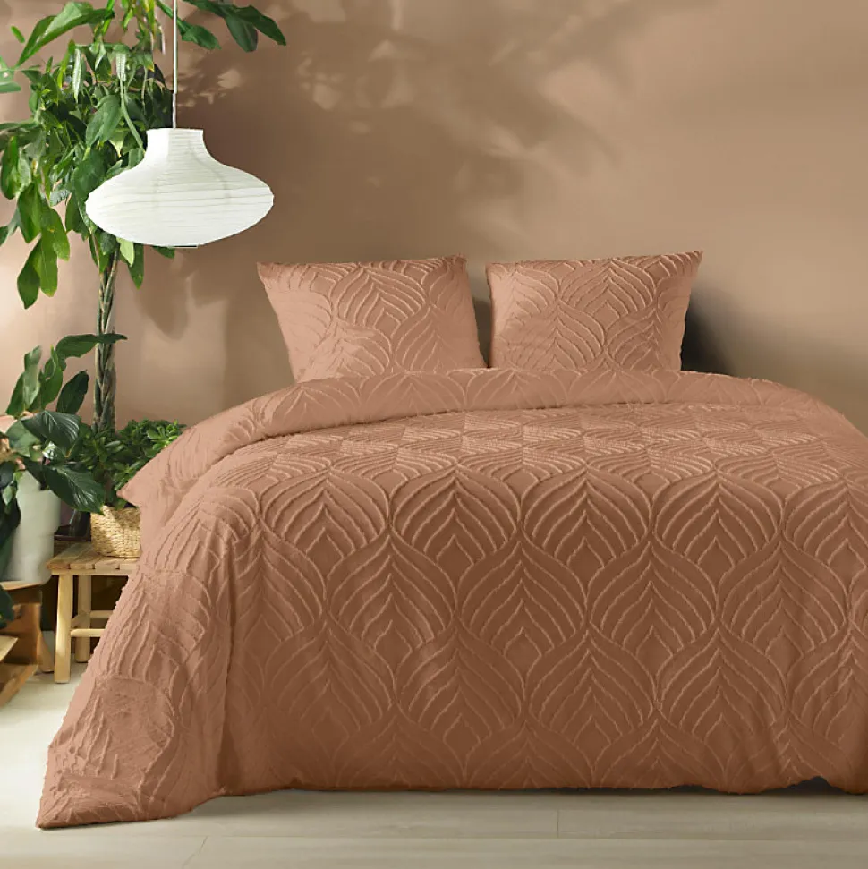 Parure 3 pièces 220x240cm tufté mocha - 220x240cm - Mocha