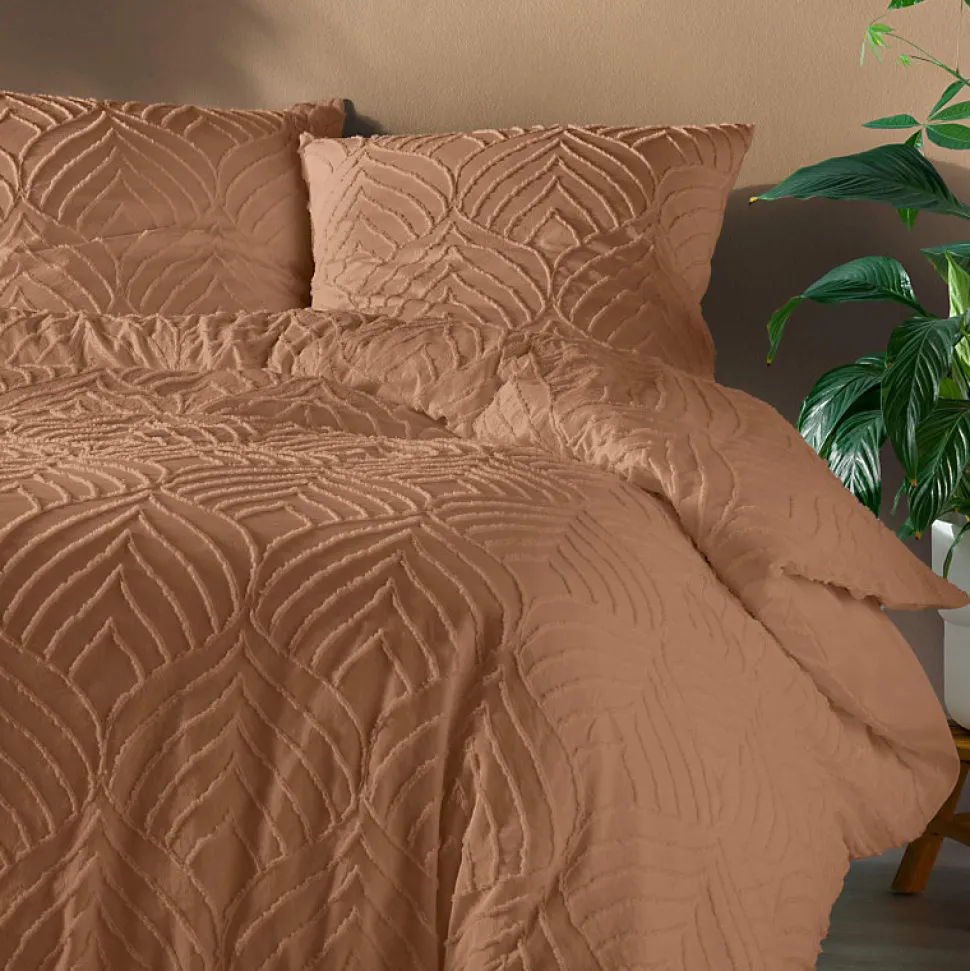 Parure 3 pièces 220x240cm tufté mocha - 220x240cm - Mocha