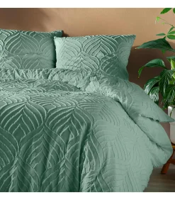 Parure 3 pièces 240x260cm tufté sauge - 240x260cm - Vert sauge