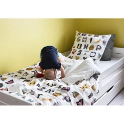 Parure de couette 140 x 200 "Minots" Réversible 100% Coton / 57 Fils/cm² - Farandole