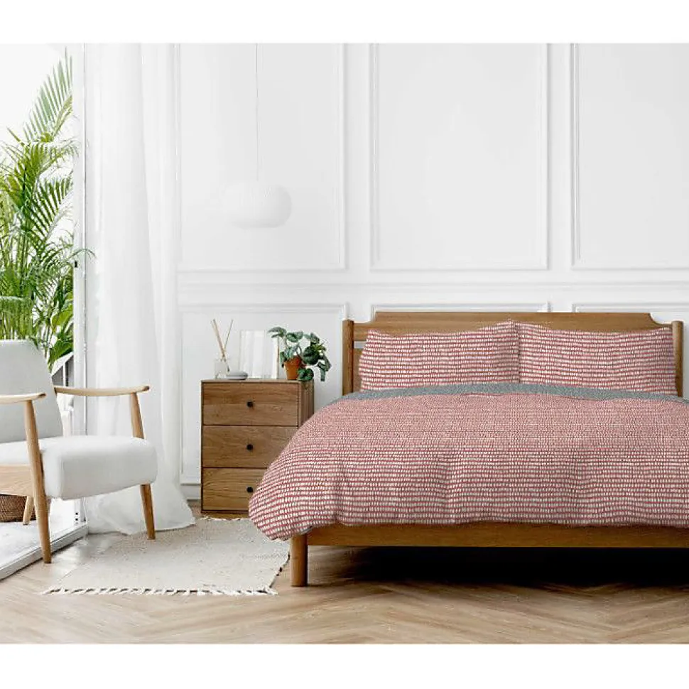 Parure de couette "Arri" toutes dimensions 100% Coton / 57 Fils/cm² - Arri Terracotta - Parure de couette 260 x 240 cm + 2 Taies d