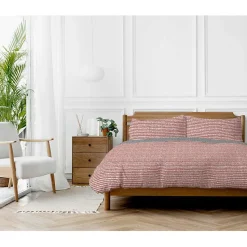 Parure de couette "Arri" toutes dimensions 100% Coton / 57 Fils/cm² - Arri Terracotta - Parure de couette 240 x 220 cm + 2 Taies d