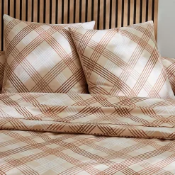 Parure de couette en flanelle au look graphique (260x240 cm - Beige foncé)