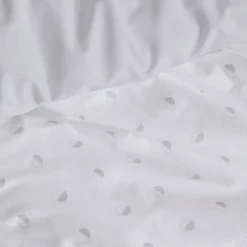Parure de couette en percale de coton au style géométrique (200x200 cm - Gris clair)