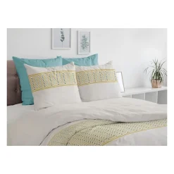 Parure de couette HOME LINGE PASSION Nat - 3 Pcs - 260 x 240 - 100% Coton 57 Fils - Miel