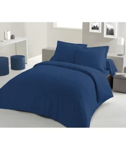 PARURE DE COUETTE LOVELY HOME - 220x240 cm - 100% COTON - BLEU