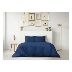 PARURE DE COUETTE LOVELY HOME - 220x240 cm - 100% COTON - BLEU