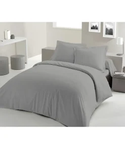 PARURE DE COUETTE LOVELY HOME - 240x260 cm - 100% COTON - GRIS CLAIR