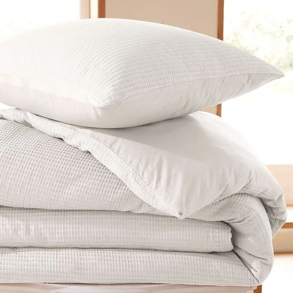 Parure de couette "Nid d'abeille" 240 x 220 pour lit 2 Places 140 à 160 cm - Nid d'abeille Neige