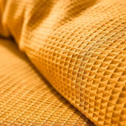 Parure de couette "Nid d'abeille" 260 x 240 pour lit 2 Places "King Size" 160 à 180 cm - Nid d'abeille Curry