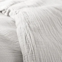 Parure de couette "Noah" Gaze de Coton 260 x 240 pour lit 2 Places "King Size" 160 à 180 cm - Noah Perle