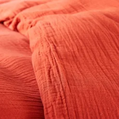 Parure de couette "Noah" Gaze de Coton 140 x 200 pour lit 1 place - Noah Terracotta