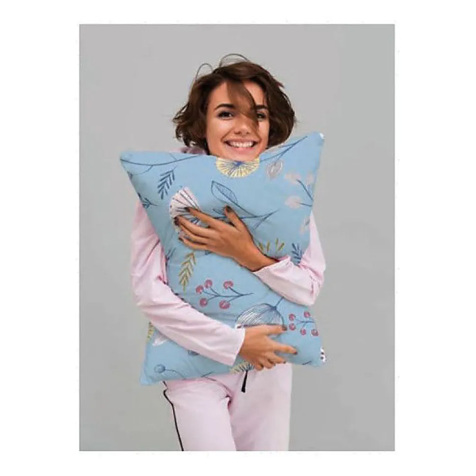 Parure de couette "Olia" toutes dimensions 100% Coton / 57 Fils/cm² - Olia Bleu - Parure de couette 200 x 200 cm + 2 Taies d'oreil