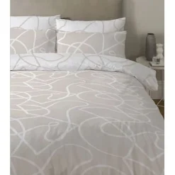 Parure de couette "Pablo" toutes dimensions 100% Coton / 57 Fils/cm² - Pablo Latte - Parure de couette 240 x 220 cm + 2 Taies d'or