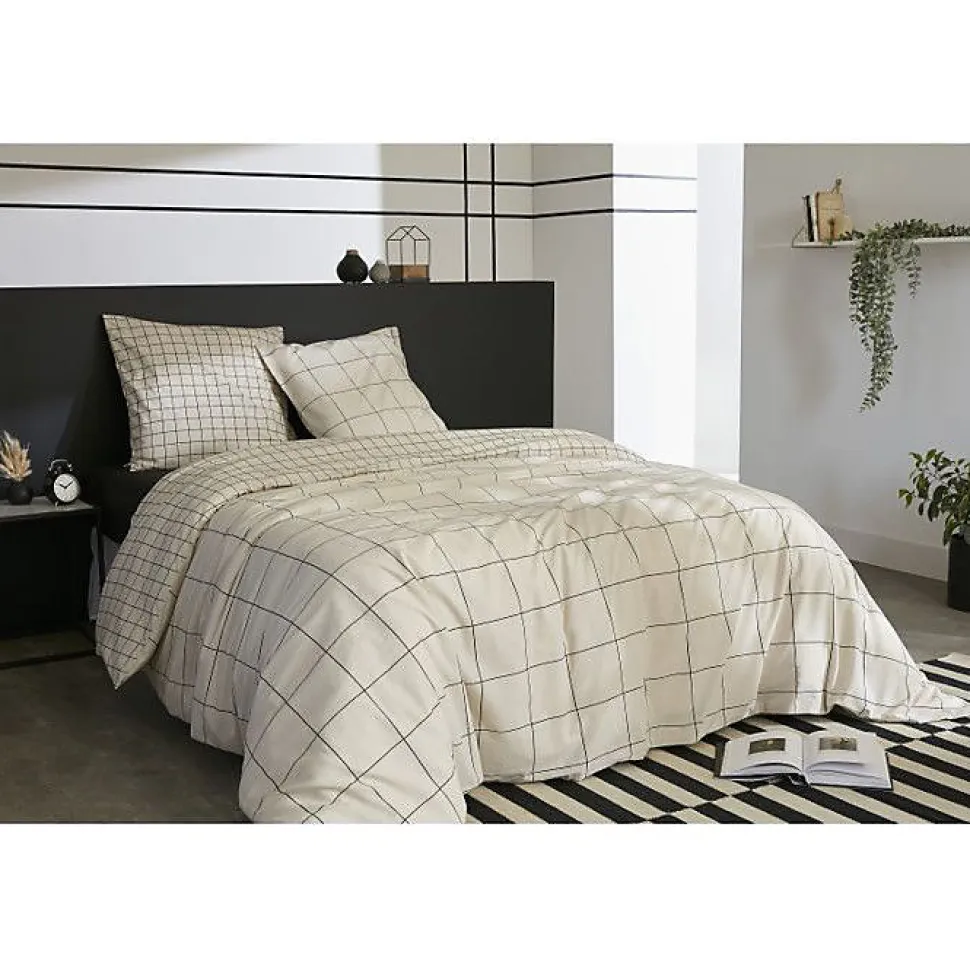 Parure de couette toutes dimensions "Carrie Pampa" Réversible 100% Coton / 57 Fils/cm² l'Effet Papillon - - Parure de couette 200