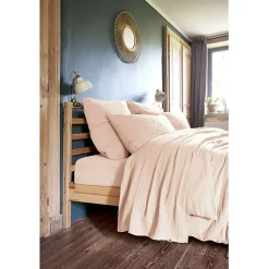 Parure de draps 4 pièces & 5 pièces "Gaïa" Gaze de Coton - Gaïa Guimauve - Parure de draps 4 pièces (1 Drap plat 240 x 300 + 1 Dra