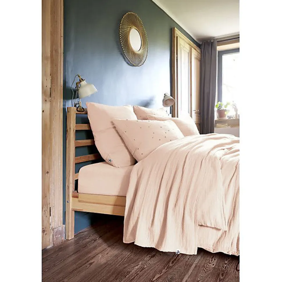 Parure de draps 4 pièces & 5 pièces "Gaïa" Gaze de Coton - Gaïa Guimauve - Parure de draps 4 pièces (1 Drap plat 240 x 300 + 1 Dra