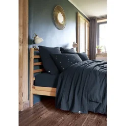 Parure de draps 4 pièces & 5 pièces "Gaïa" Gaze de Coton - Gaïa Minuit - Parure de draps 4 pièces (1 Drap plat 240 x 300 + 1 Drap