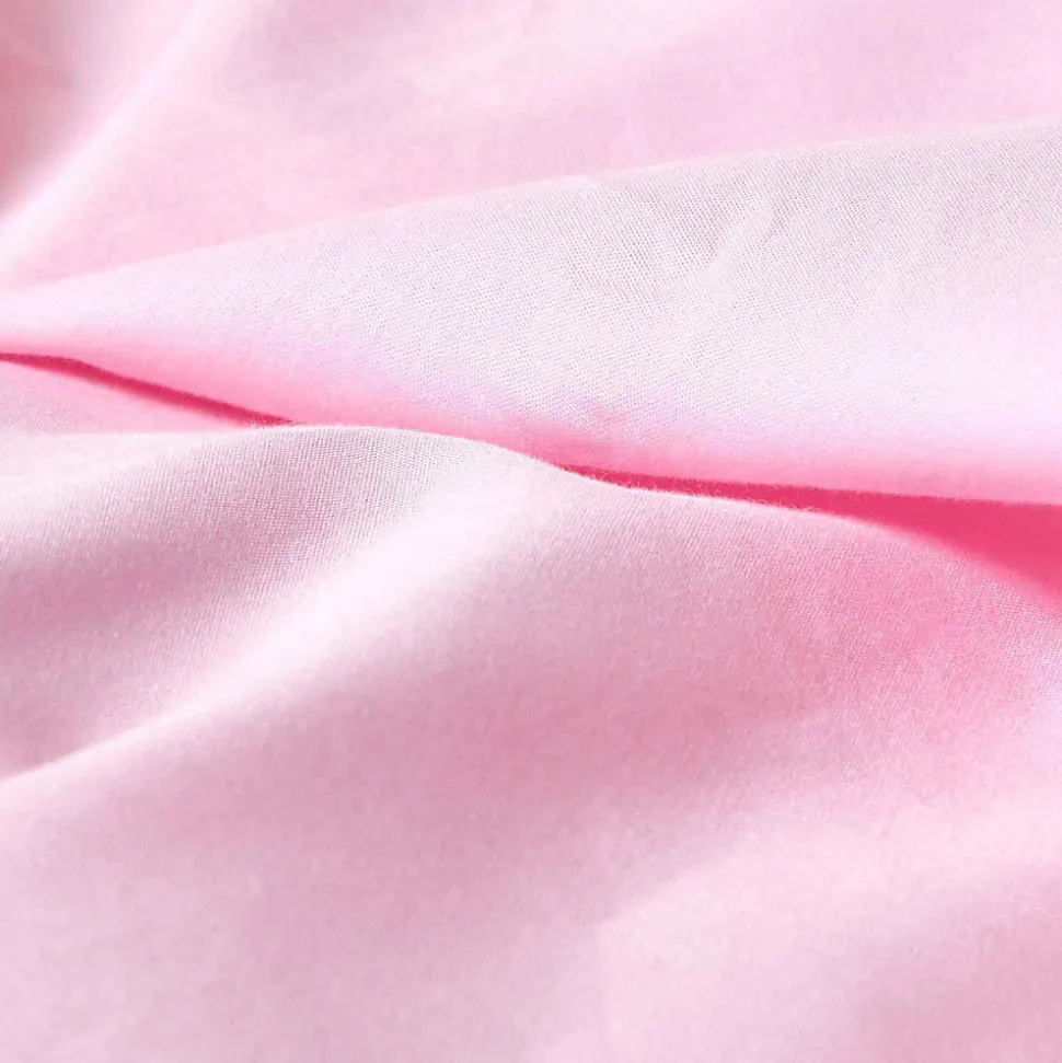 Parure de lit 100% coton égyptien 200 fils rose, 200x200cm - HOMESCAPES