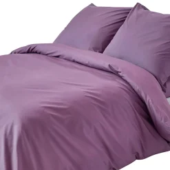 Parure de lit 100% coton égyptien 200 fils violet, 155x220cm - HOMESCAPES