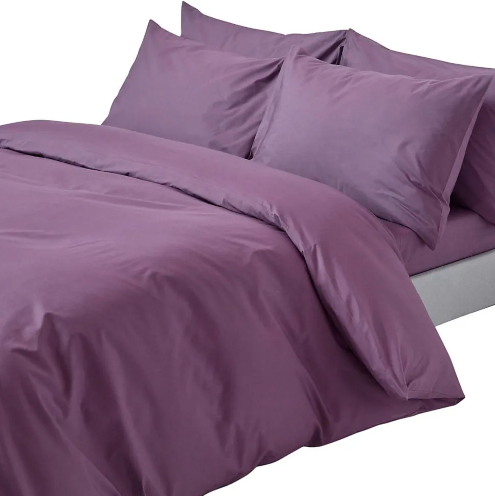 Parure de lit 100% coton égyptien 200 fils violet, 260x220cm - HOMESCAPES
