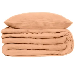 Parure de lit - gaze de coton - rose - 240x220 cm - Atmosphera