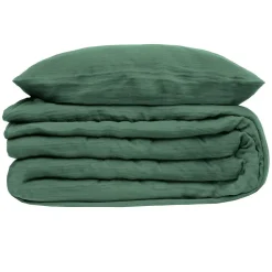 Parure de lit - gaze de coton - vert céladon - 260x240 cm - Atmosphera