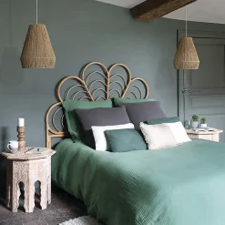 Parure de lit - gaze de coton - vert céladon - 260x240 cm - Atmosphera