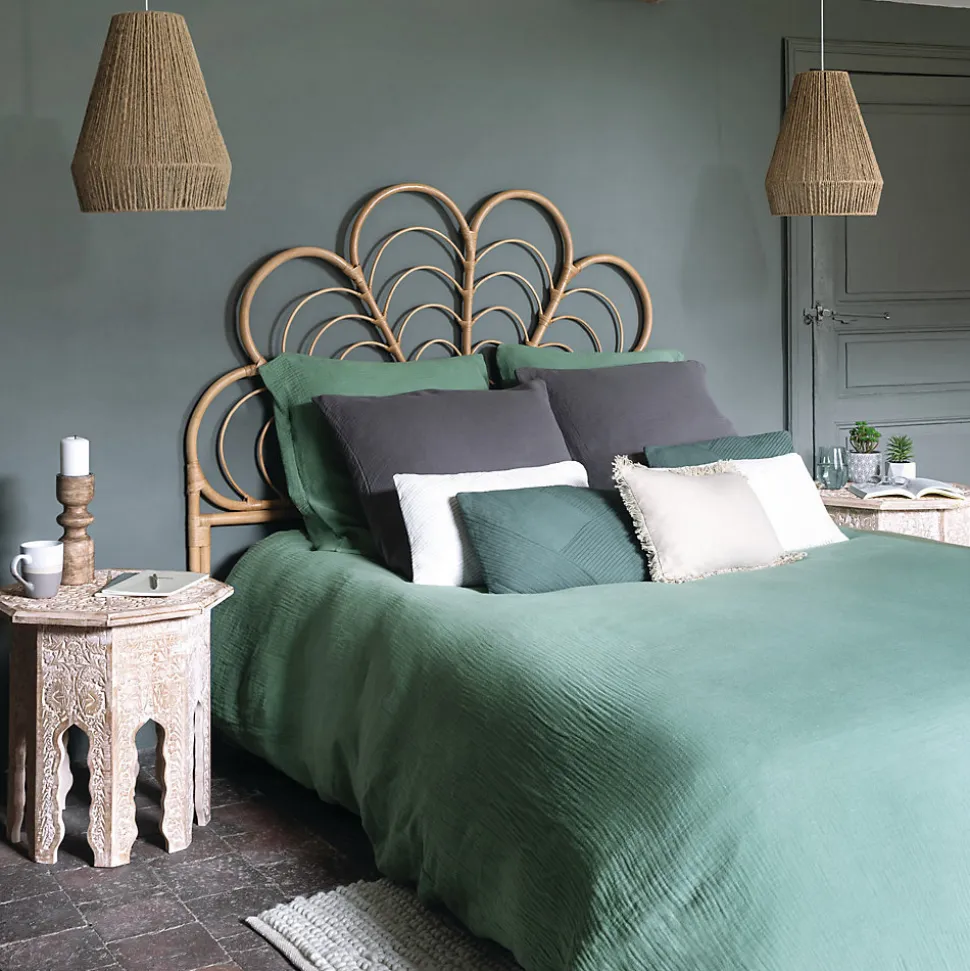 Parure de lit - gaze de coton - vert céladon - 260x240 cm - Atmosphera