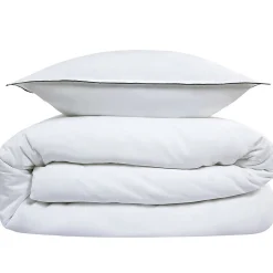 Parure de lit 2 personnes en satin de coton unie 240x220cm