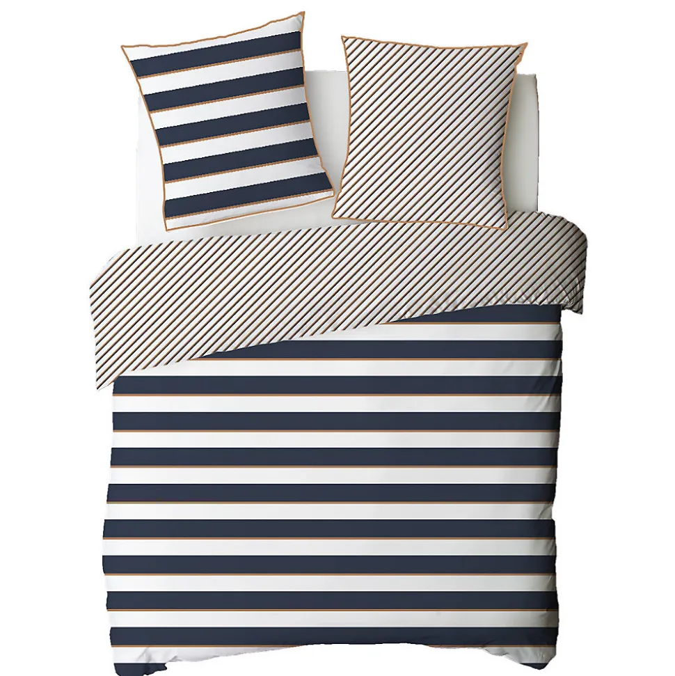 Parure de lit 2 personnes à rayures réversible 240x220cm