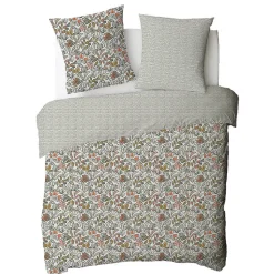 Parure de lit 2 personnes fleurie réversible à pois 260x240cm