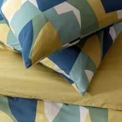 Parure de lit 2 personnes géométrique coton 57 fils 260x240cm