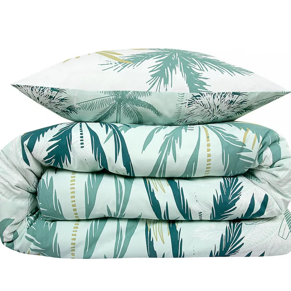 Parure de lit 2 personnes feuillage réversible 260x240cm