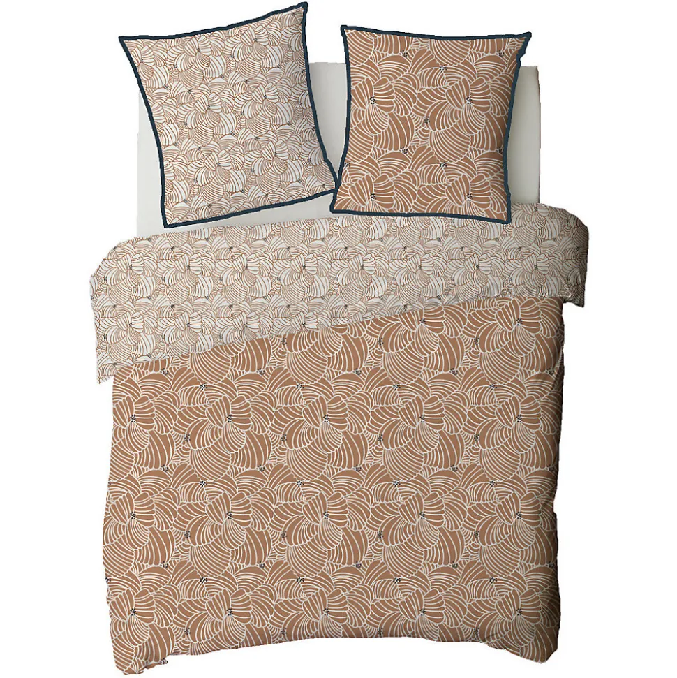 Parure de lit 2 personnes graphique floral en coton 260x240cm