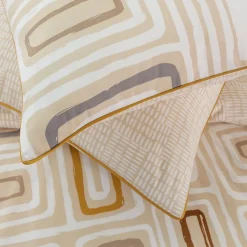 Parure de lit 2 personnes géométrique réversible 240x220cm