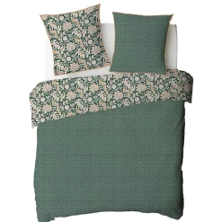 Parure de lit 2 personnes floral et pois en coton 240x220cm