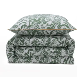 Parure de lit 2 personnes tropical réversible unie 240x220cm