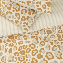 Parure de lit 2 personnes imprimé léopard réversible 260x240cm