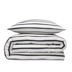 Parure de lit 2 personnes à rayures en polycoton 260x240cm