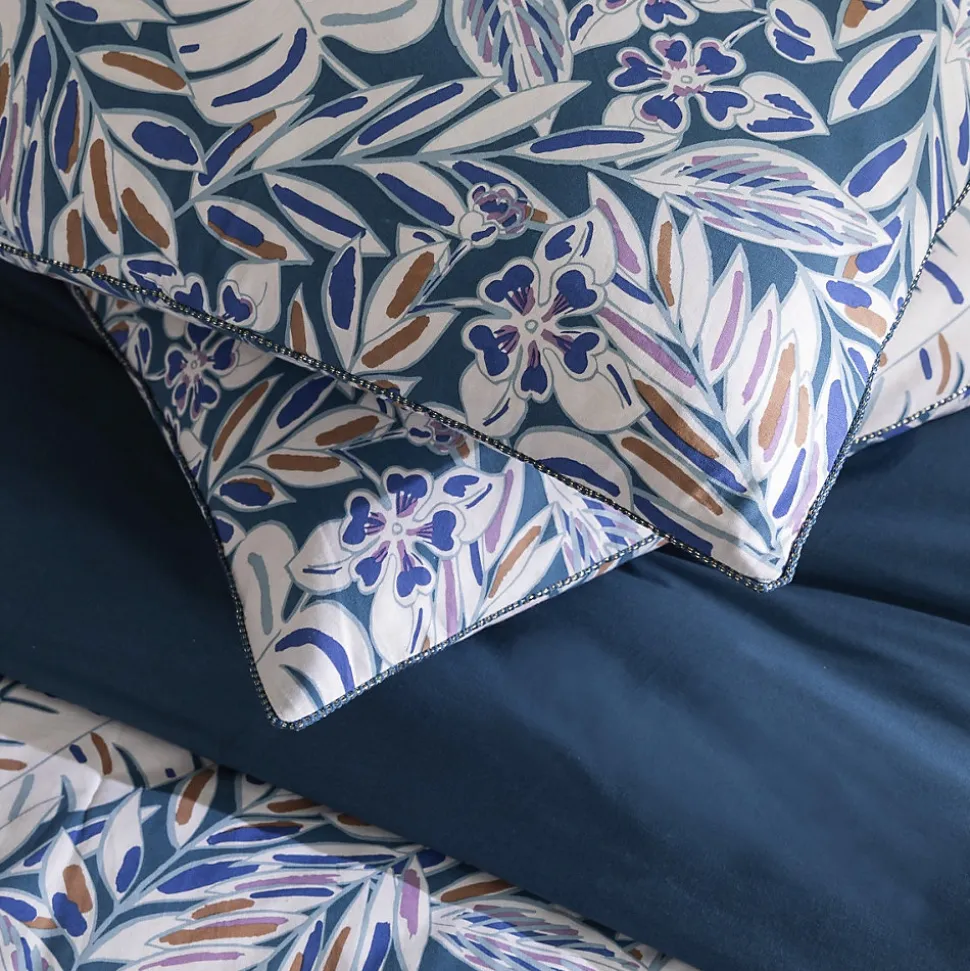 Parure de lit 2 personnes végétal réversible uni 240x220cm