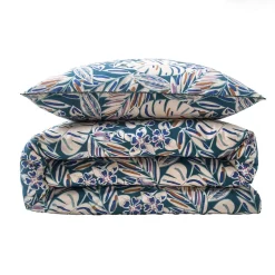 Parure de lit 2 personnes végétal réversible uni 260x240cm