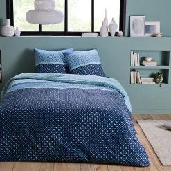 Parure de lit 2 personnes géométrique en microfibre 260x240cm