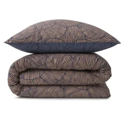 Parure de lit 2 personnes en coton 57 fils imprimé bleu 240x220cm