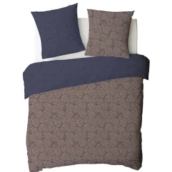 Parure de lit 2 personnes en coton 57 fils imprimé bleu 240x220cm