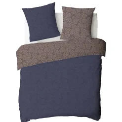 Parure de lit 2 personnes en coton 57 fils imprimé bleu 240x220cm