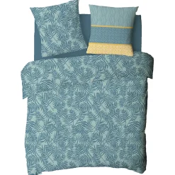 Parure de lit 2 personnes en coton 57 fils imprimé vert 240x220cm