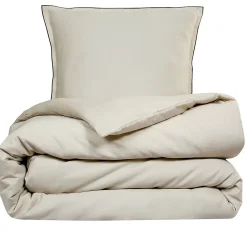 Parure de lit 2 personnes en satin de coton unie 260x240cm