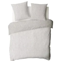 Parure de lit 2 personnes en coton 57 fils imprimé beige 260x240cm